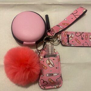 POMPOM NURSE(PINK) KEYCHAIN SET